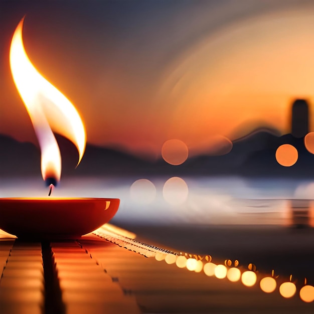 Diwali diya or oil lamp isolated festival of lights