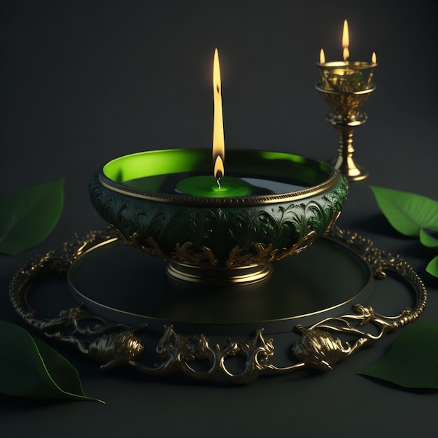 디발리 디아 (Diwali Diya) 또는 오일 램프 (Oil Lamp) 이 고립된 조명 축제.
