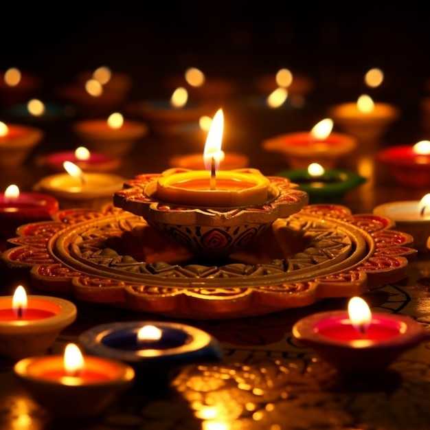 diwali diya ultra hd wallpaper 16k