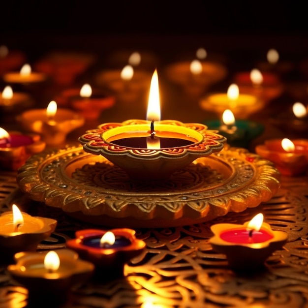 diwali diya ultra hd wallpaper 16k