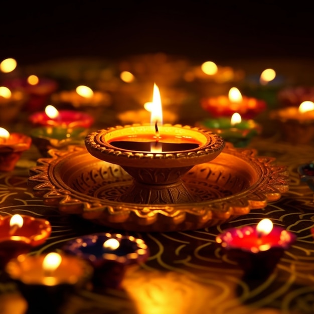 diwali diya ultra hd wallpaper 16k