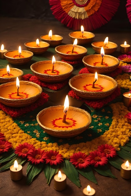 Diwali Diyas Verlicht geesten met prachtige olielampen Spirituele symboliek