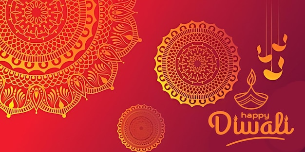 Foto paesaggio della festa di diwali ornamento floreale rotondo