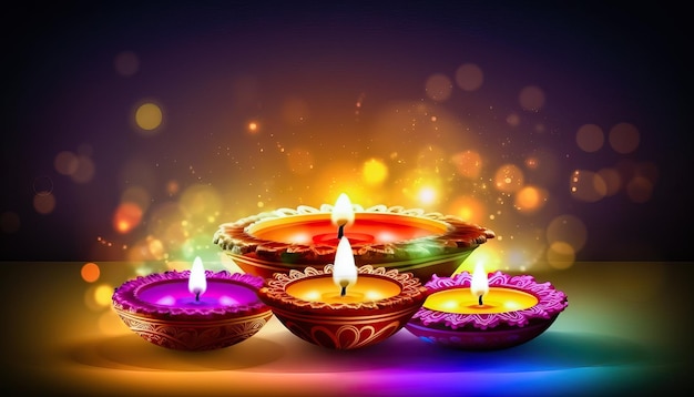 Diwali Festival Illuminations Burst of Colors Generative AI
