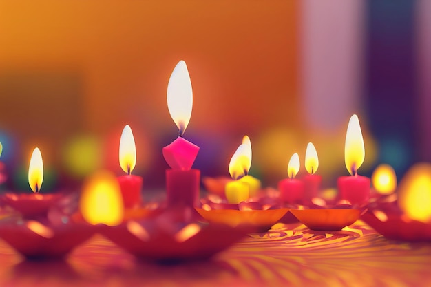 Diwali festival of lights holiday background Ai generated art