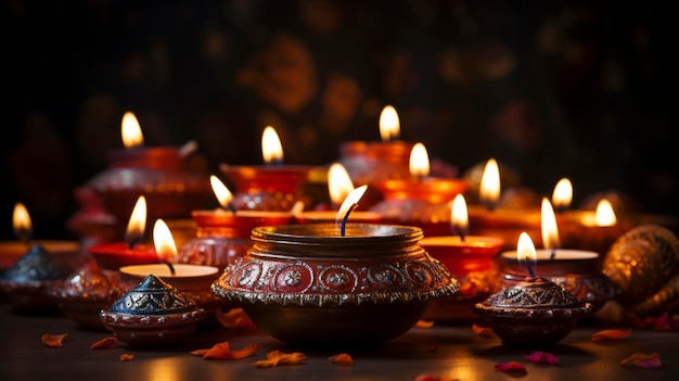 Diwali festival of lights tradition Diya oil lamps