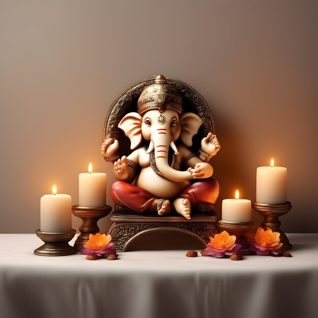 Photo diwali festival theme with lord ganesha