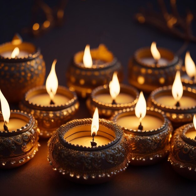 Photo diwali hindu festival of lights celebration diwali day candle