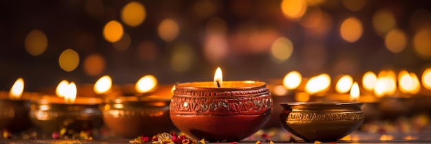 Diwali Hindu festival of lights celebration Diya oil lamps