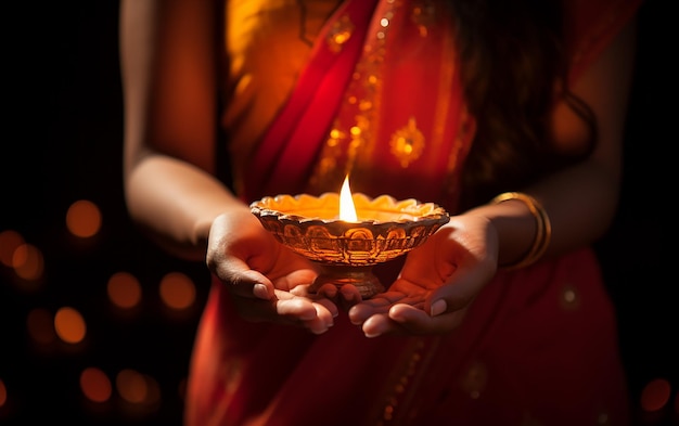 Diwali Illumination Hindu Festival of Lights Celebration with Diya