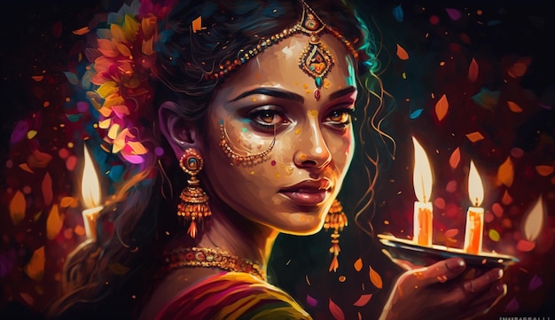 Diwali illustration colorfull aiGenerative AI