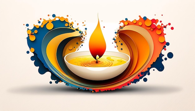 Diwali indian festival, Diwali diya abstract, generatieve ai