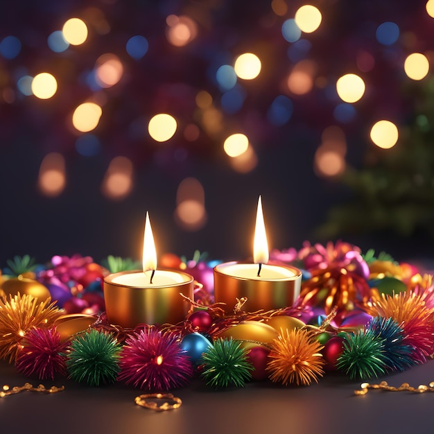 Diwali Lamp and Flower Pooja Decoration