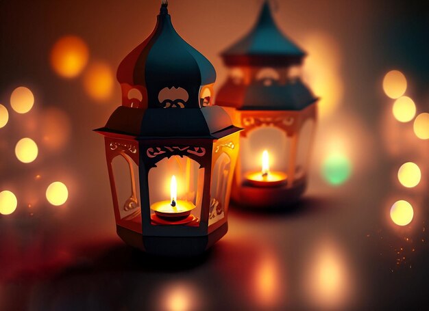 Diwali lanterns realistic background