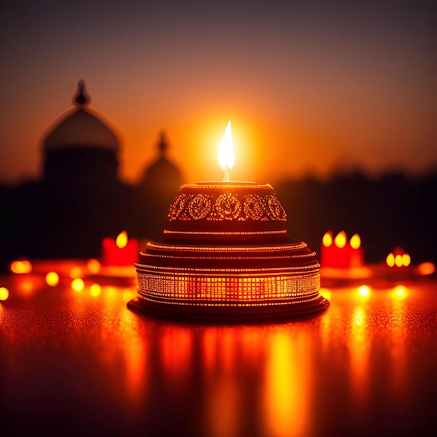 Photo diwali light of faith celebrate generative ai illustration