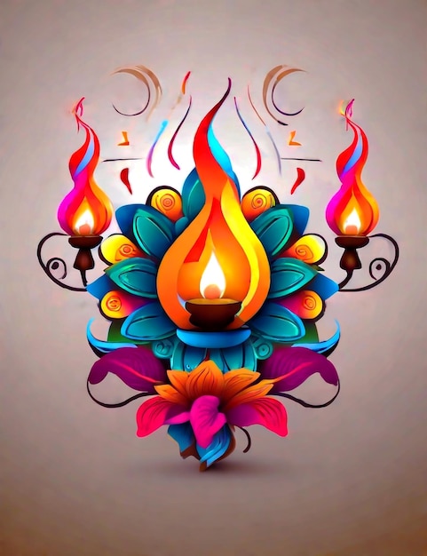 Photo diwali lightning decoretion festival colourfull background design