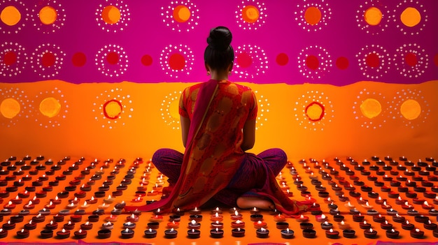 Diwali lights celebration background hindu festival india diya lamp