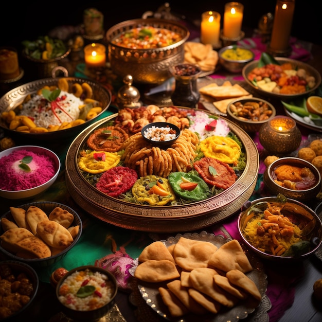 Photo diwali platter with sweetmeats