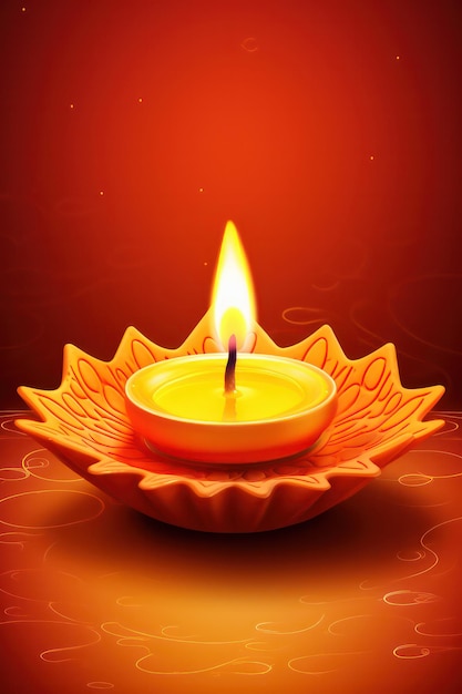 Diwali Poster Design the Oil Lamps Lit with Burning Diya Festival of lights