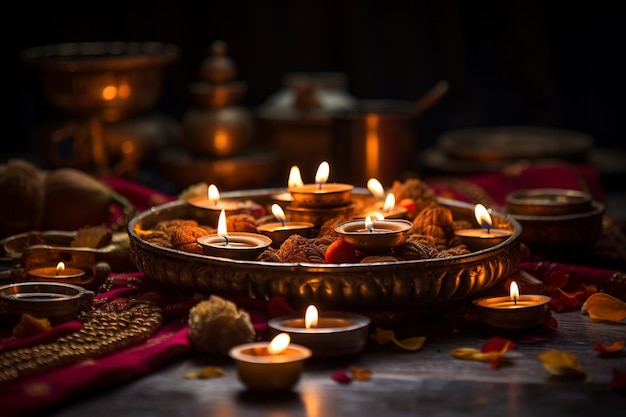 Diwali Puja Sereniteit Verhelderende tradities gemaakt met generatieve AI