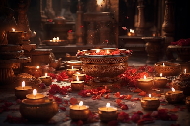 Diwali Puja Sereniteit Verhelderende tradities gemaakt met generatieve AI