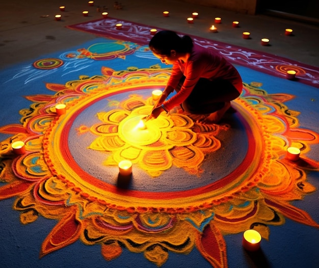 Diwali Rangolis voor geluk