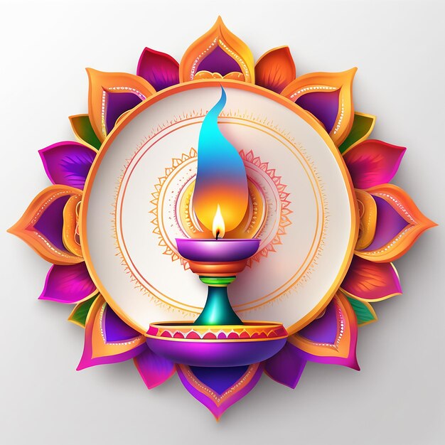 Фото Дивали реалистичный дизайн с изображениями горящей дии на фоне счастливого праздника дивали
