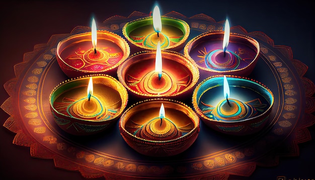 Diwali the triumph of light and kindness Hindu festival of lights celebration Diya oil lamps 24th October