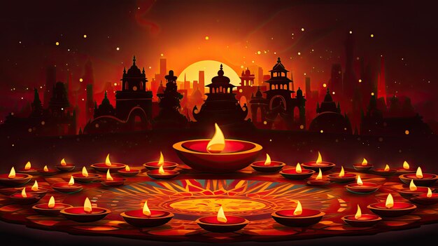 Diwali vector illustration background