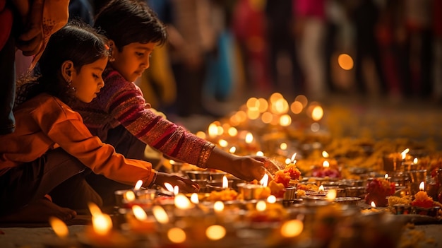 Diwali vieren met het gezin.