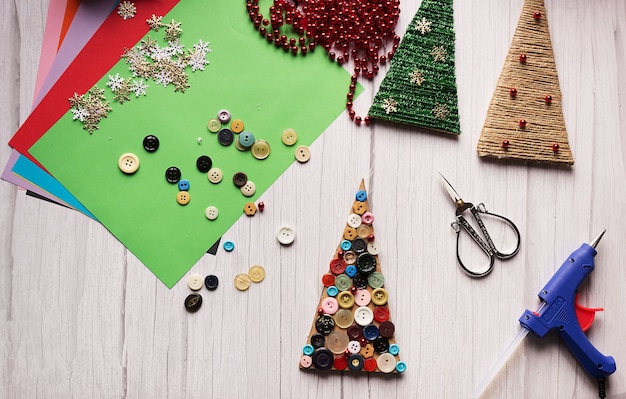 DIY Christmas tree with colorful paper