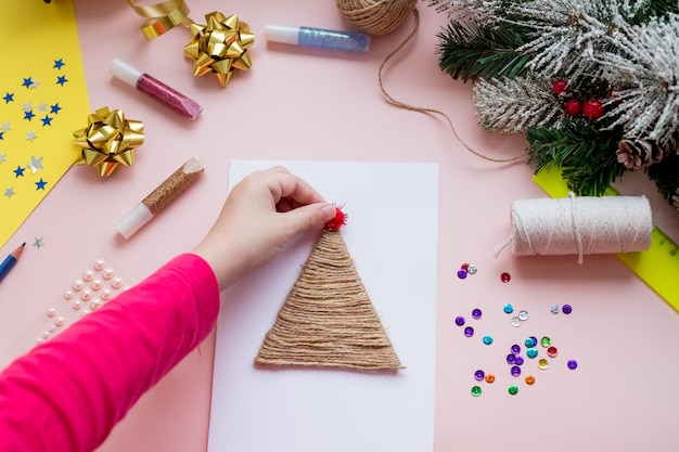 Photo diy concept.how to make christmas card.