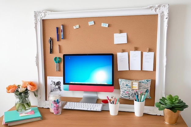 DIY Cork Board Wall Organizer