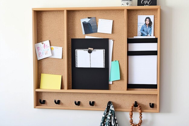 Photo diy cork board wall organizer