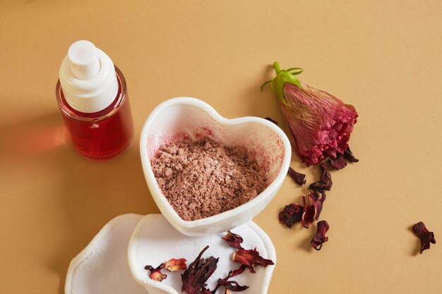 DIY cosmetics hibiscus and turmeric blush nontoxic powder or blush recipe step by step