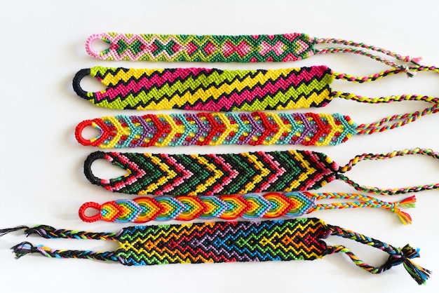 Friendship Bracelets 10pcs (10 in pack) Handmade from Coloured Thread | eBay