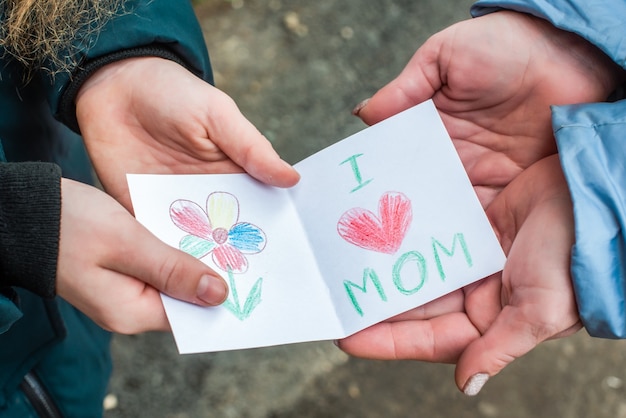 Diy. girl holding in hands