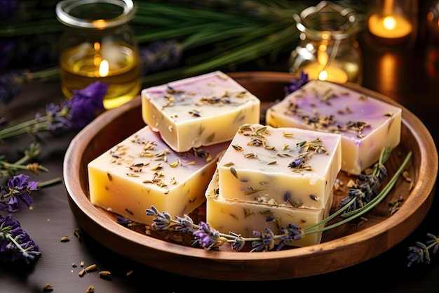 DIY lavender soap bars for indoor activity