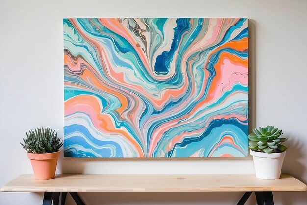 DIY Marbled Paper Wall Art