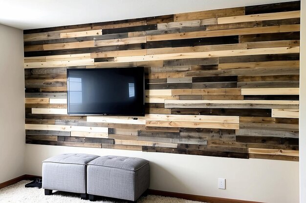 DIY Pallet Hout Accent Wall Rustic Statement Piece