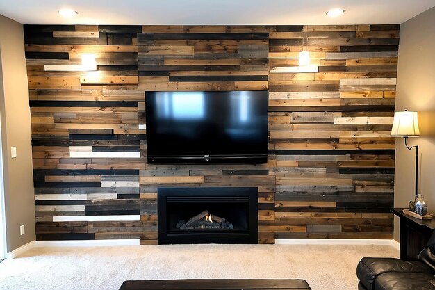 DIY Pallet Hout Accent Wall Rustic Statement Piece