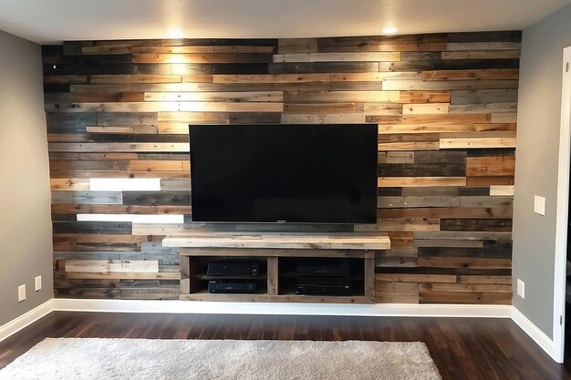 DIY Pallet Hout Accent Wall Rustic Statement Piece