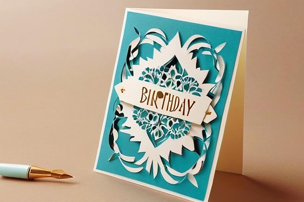 Photo diy papercut birthday card