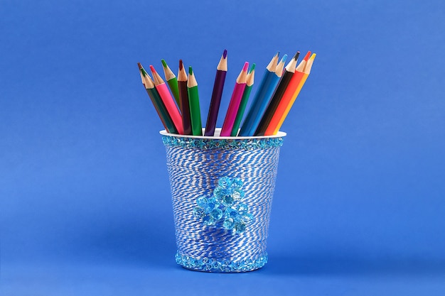 Diy pencil holder plastic glass