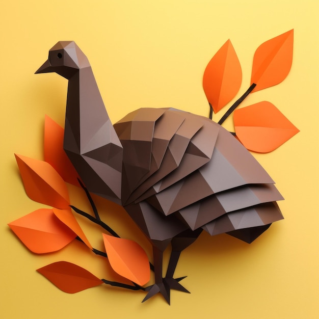 Diy Polygon Turkey Бумажный ремесло Простое привлекательное украшение стены