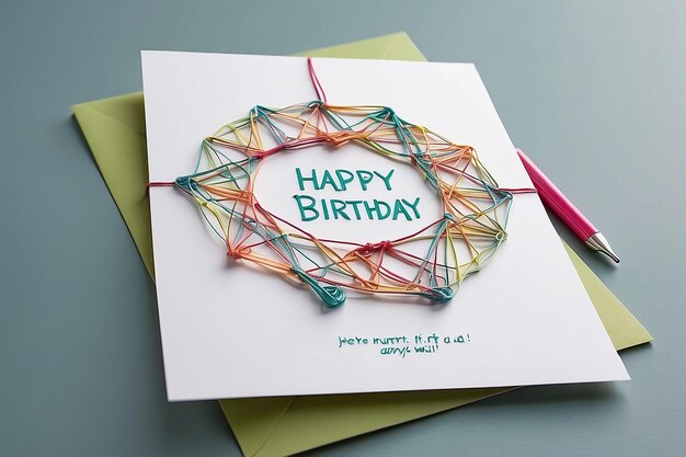 DIY String Figure Birthday Card