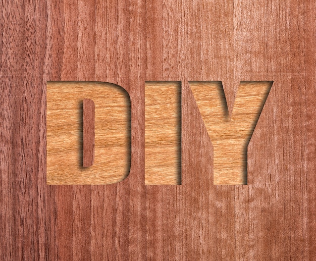 Photo diy  text carved on wood