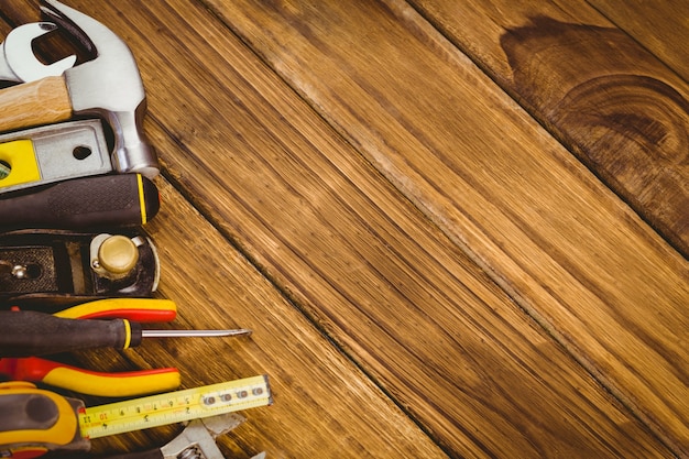 DIY tools laid out on table