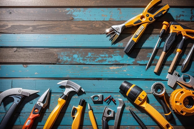 DIY tools over a wood panel