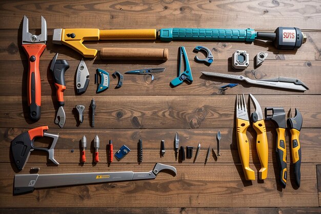 DIY tools over a wood panel